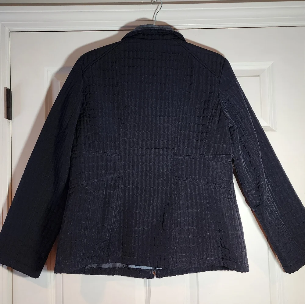 Lanesboro Dark Blue Quilted Zip Up Jacket L